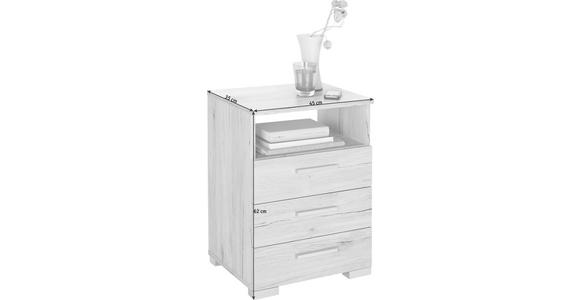 NACHTSCHRANK 45/62/35 cm - Eichefarben/Alufarben, KONVENTIONELL, Holzwerkstoff/Kunststoff (45/62/35cm) - Carryhome