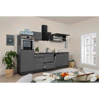 KÜCHENBLOCK 280 cm   in Grau, Eichefarben  - Edelstahlfarben/Eichefarben, Basics, Holzwerkstoff/Metall (280cm) - Respekta