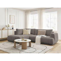 ECKSCHLAFSOFA FUJI Leinenoptik Beige  inkl.  - Beige/Schwarz, MODERN, Kunststoff/Textil (204/282cm)