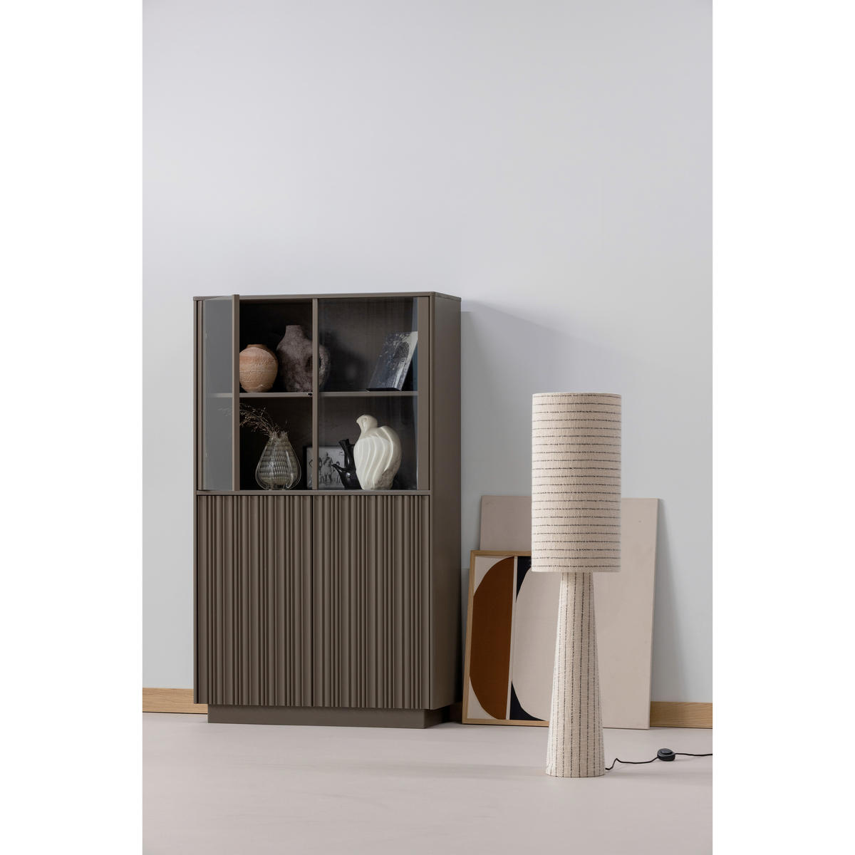 VITRINE Nova in Kiefer Braun  - Braun, Design, Glas/Holz (67/215/40cm) - Livetastic