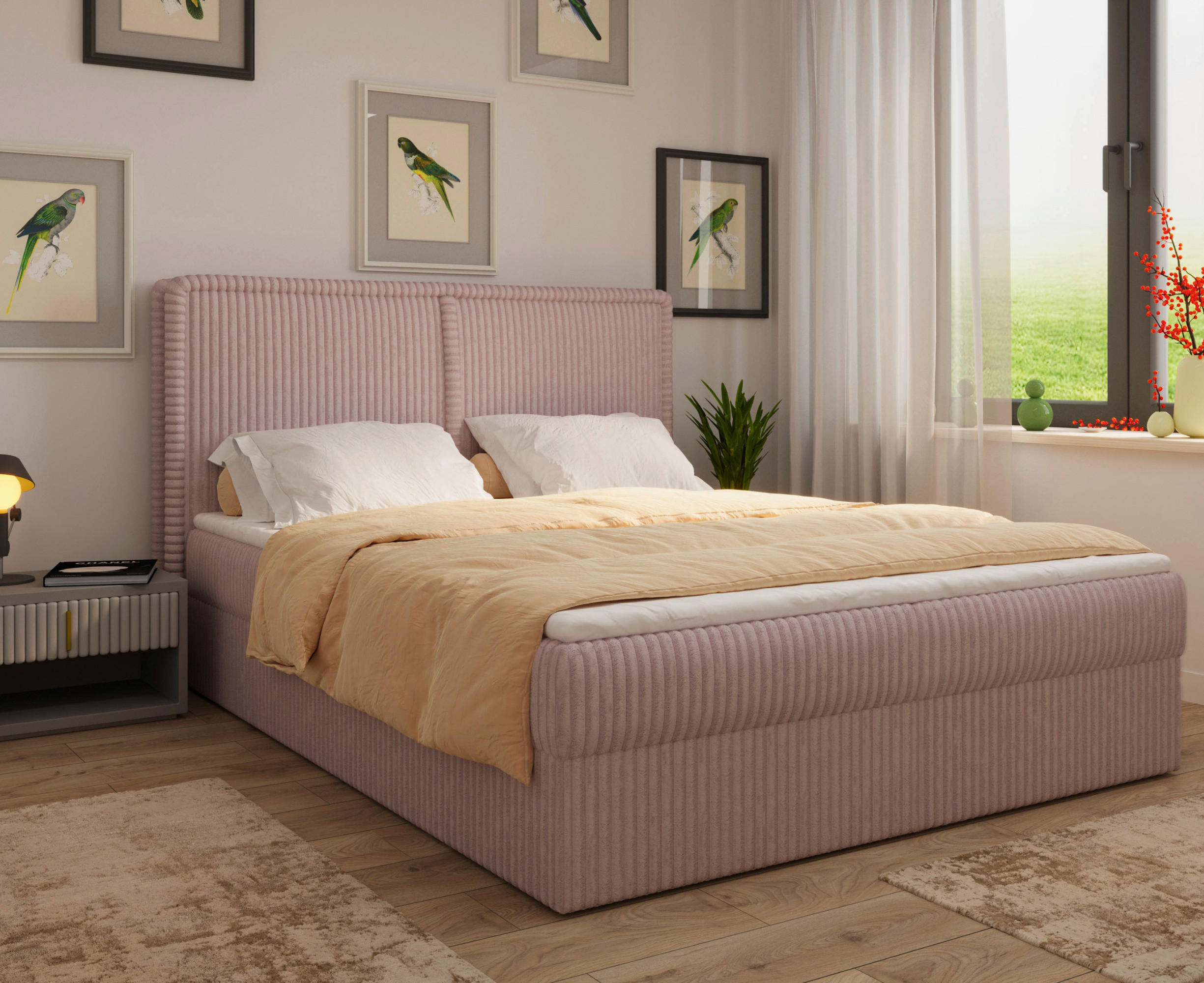 BOXBETT 140/200 cm  in Pink  - Pink/Schwarz, MODERN, Holz/Kunststoff (140/200cm) - MID.YOU