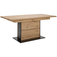 ESSTISCH 180-230/90/77 cm Nachbildung  Holzwerkstoff ausziehbar rechteckig Schwarz, Eiche Artisan  - Schwarz/Eiche Artisan, Design, Holzwerkstoff (180-230/90/77cm) - Hom`in