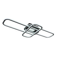 STROPNÍ LED SVÍTIDLO, 103/46/11 cm - bílá/černá, Design, kov/plast (103/46/11cm) - Novel