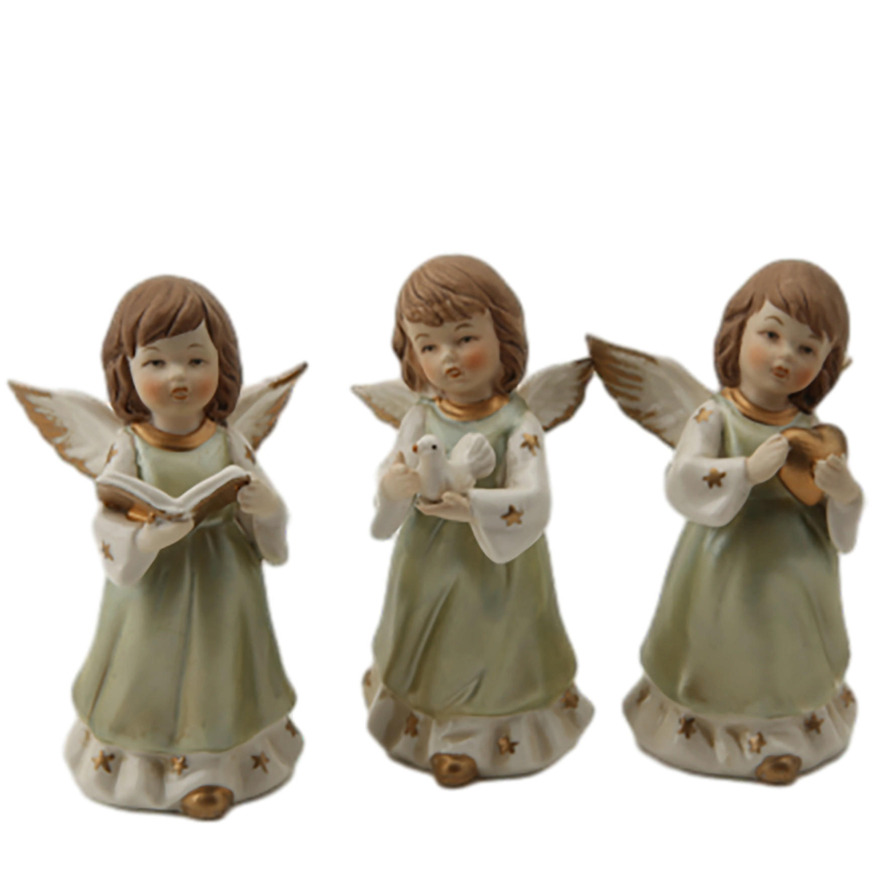 OKRASNI ANGEL - zelena, Trendi, keramika (6,5/11,8/6cm) - X-Mas