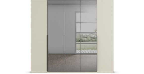 DREHTÜRENSCHRANK 251/223/61 cm 5-türig Grau, Champagner - Champagner/Graphitfarben, Trend, Glas/Holzwerkstoff (251/223/61cm) - Novel