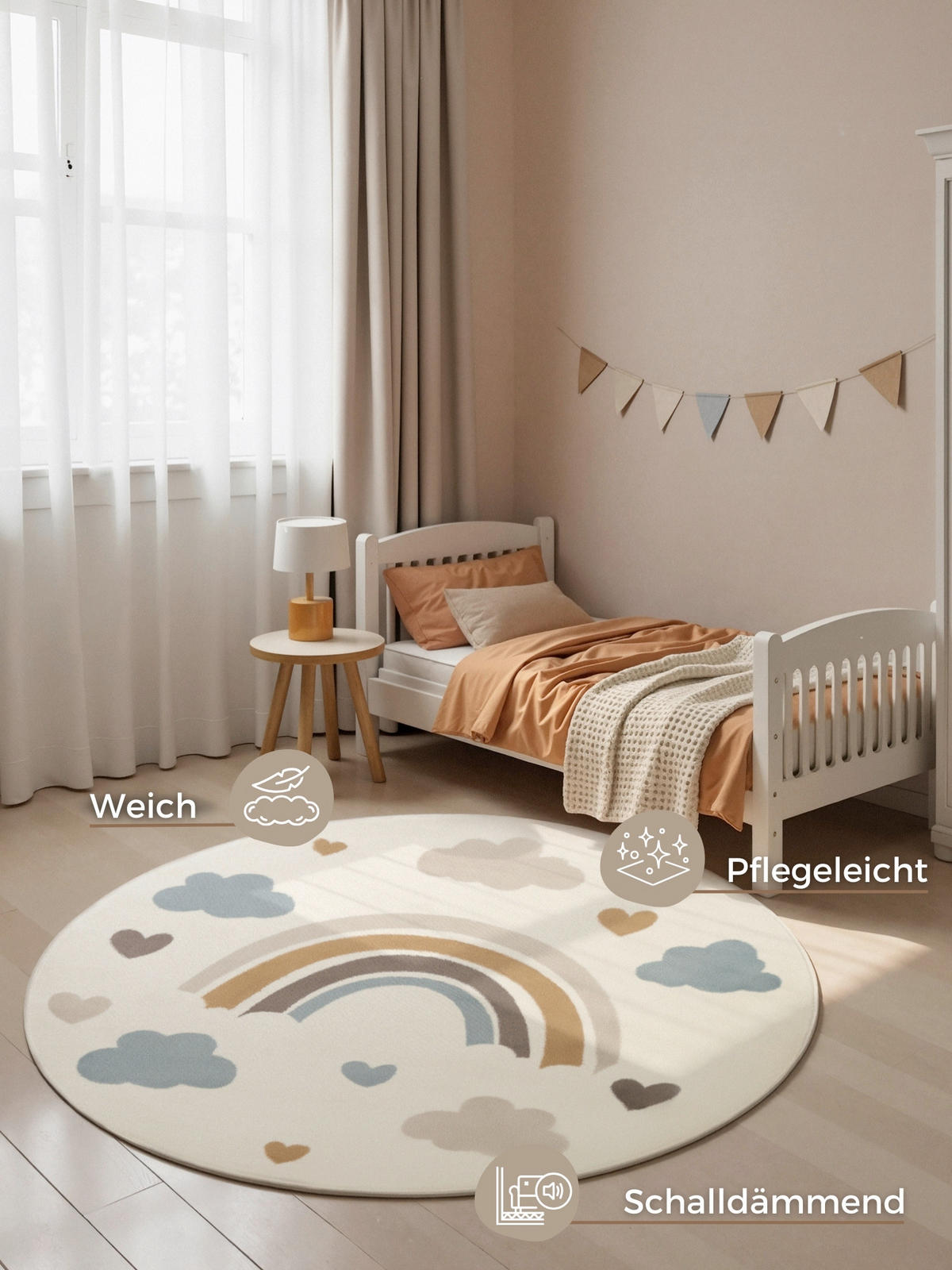 KINDERTEPPICH 160 cm Adventures Regenbogen  - Multicolor/Creme, Design, Kunststoff/Textil (160cm) - Hanse Home