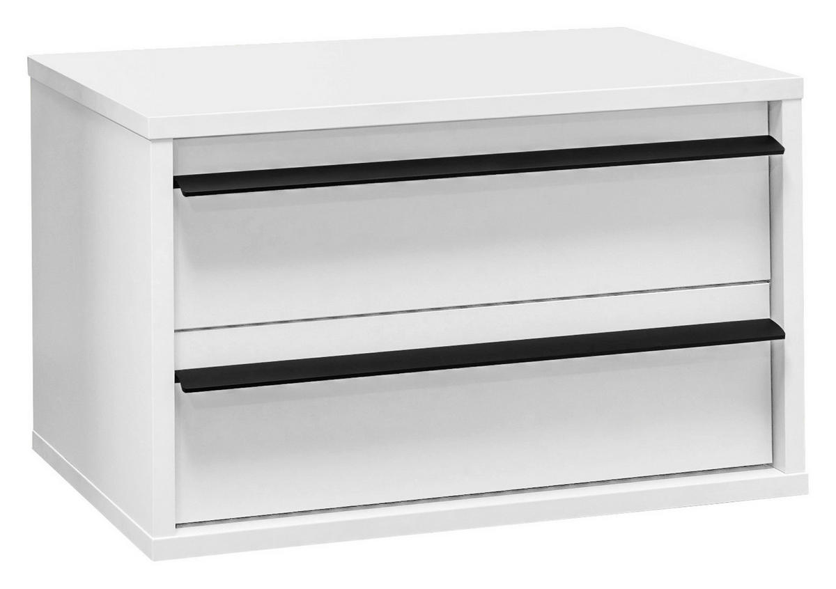 NACHTKÄSTCHEN 50/31/34 cm  in Weiß  - Schwarz/Weiß, KONVENTIONELL, Holzwerkstoff/Metall (50/31/34cm) - Chameo