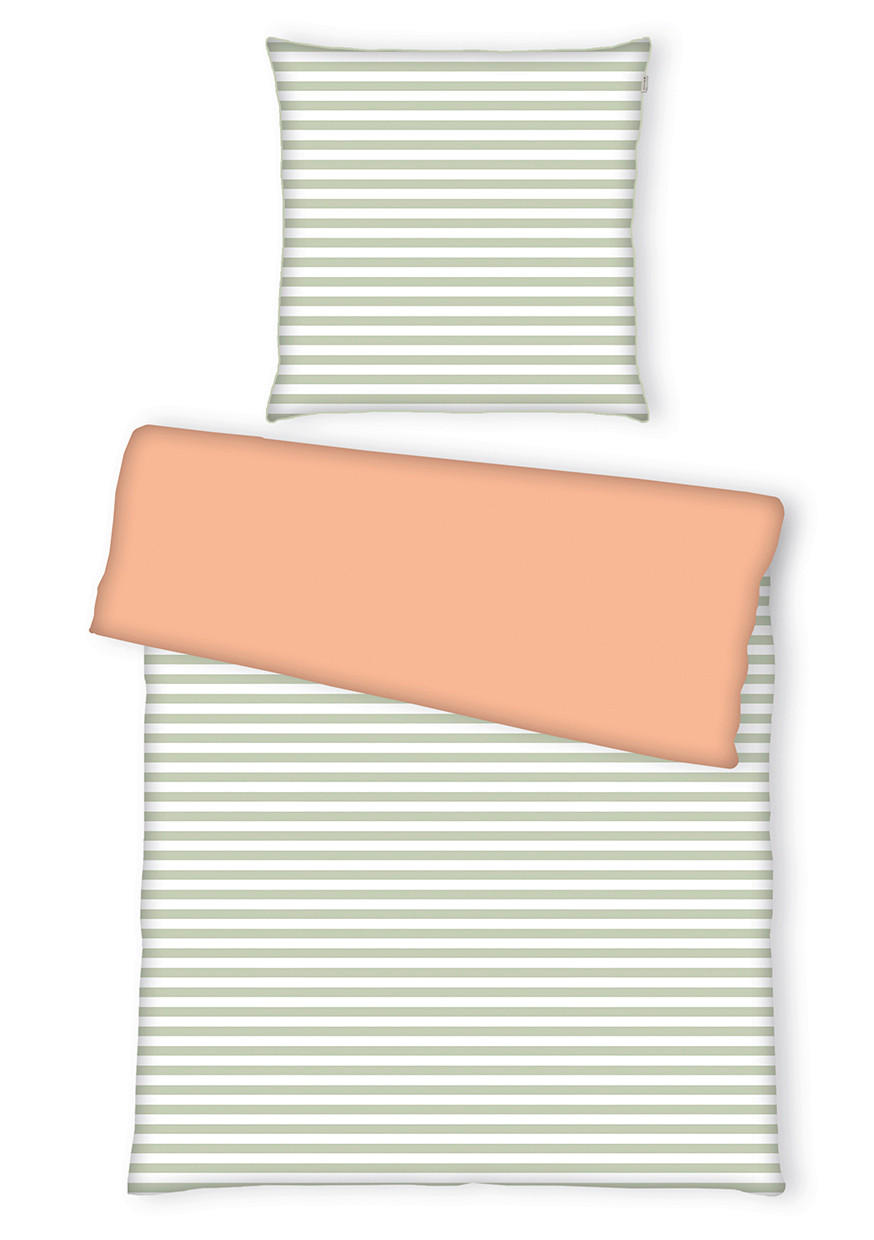 WENDEBETTWÄSCHE Perkal 135/200 cm  - Orange/Grün, Basics, Textil (135/200cm) - Tom Tailor