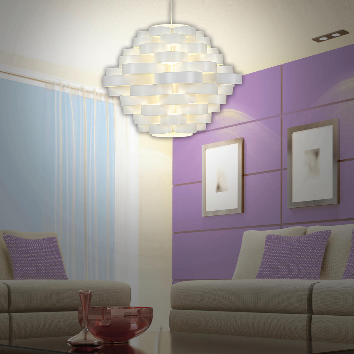 HÄNGELEUCHTE 55/120 cm  - Weiß, Design, Kunststoff (55/120cm) - Näve