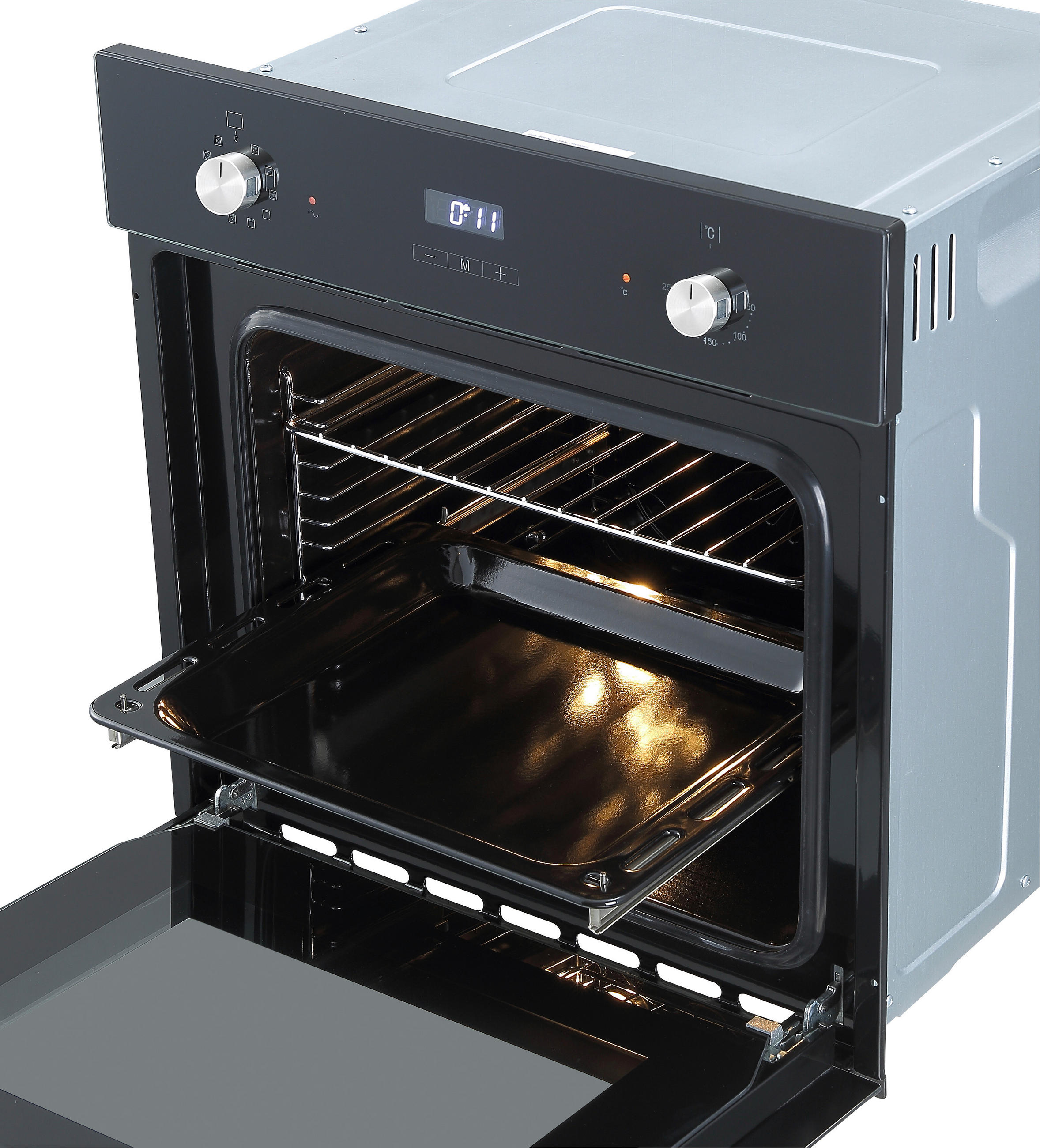 EINBAUBACKOFEN AB600-19  - Schwarz, Trend, Glas/Metall (59,5/59/55cm) - Respekta
