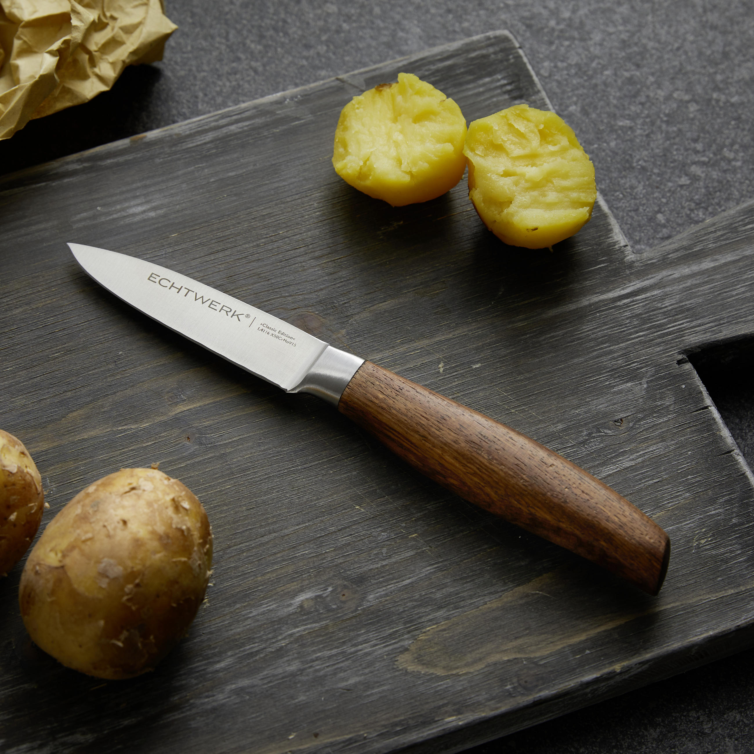 SCHÄLMESSER   20,9 cm  - Braun, MODERN, Holz/Metall (20,9cm) - Echtwerk