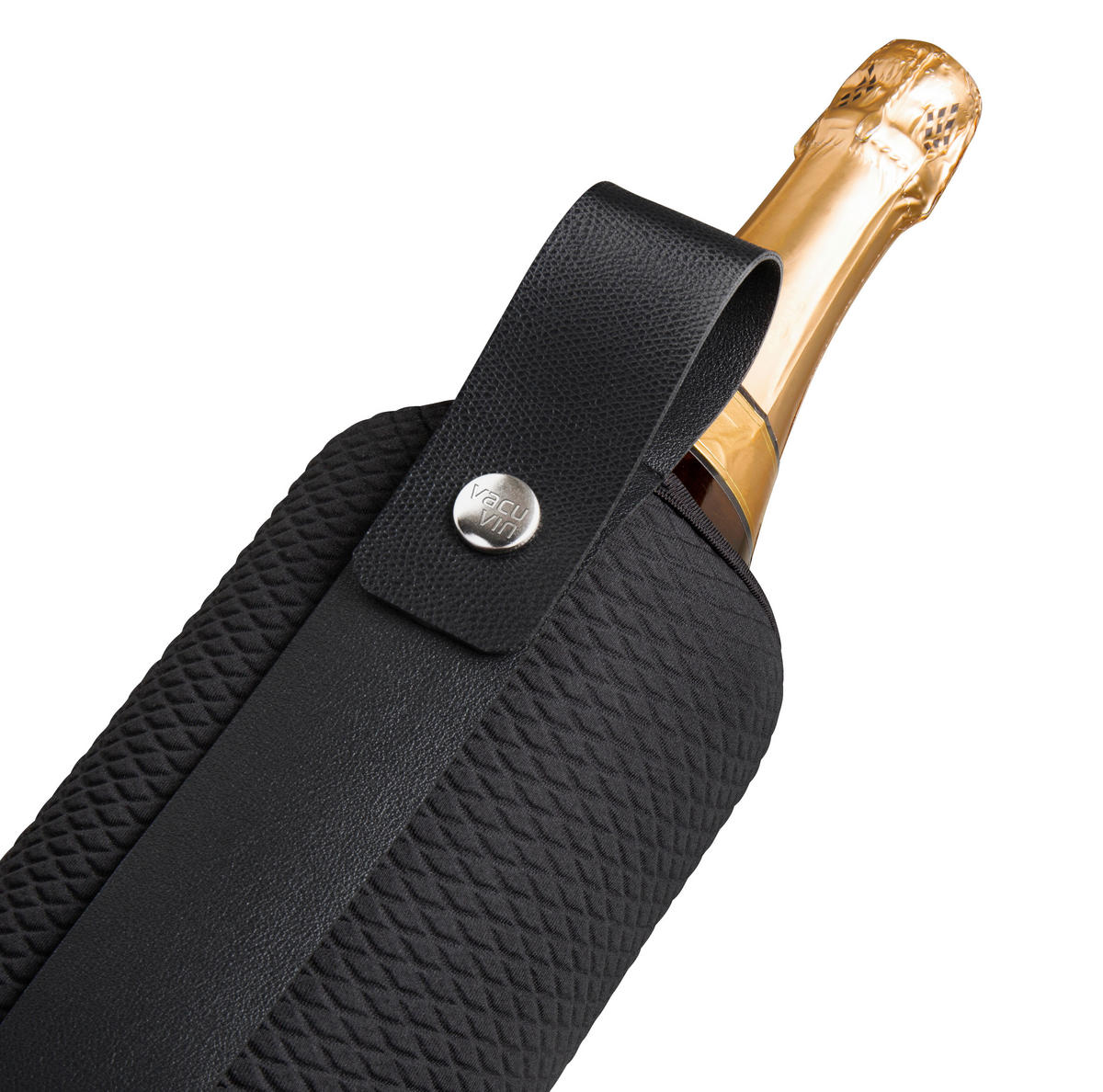 POSUDA ZA HLAĐENJE VINA    - crna, Basics, koža/tekstil (15.8/23.5/5.5cm) - Vacu Vin