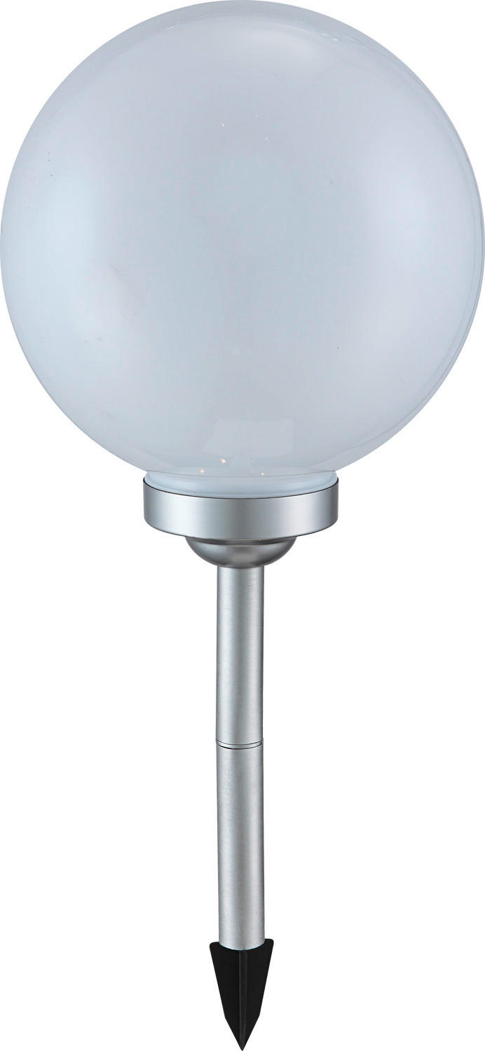 SOLARLEUCHTE 25/68 cm   - Silberfarben/Weiß, Basics, Kunststoff (25/68cm) - Globo