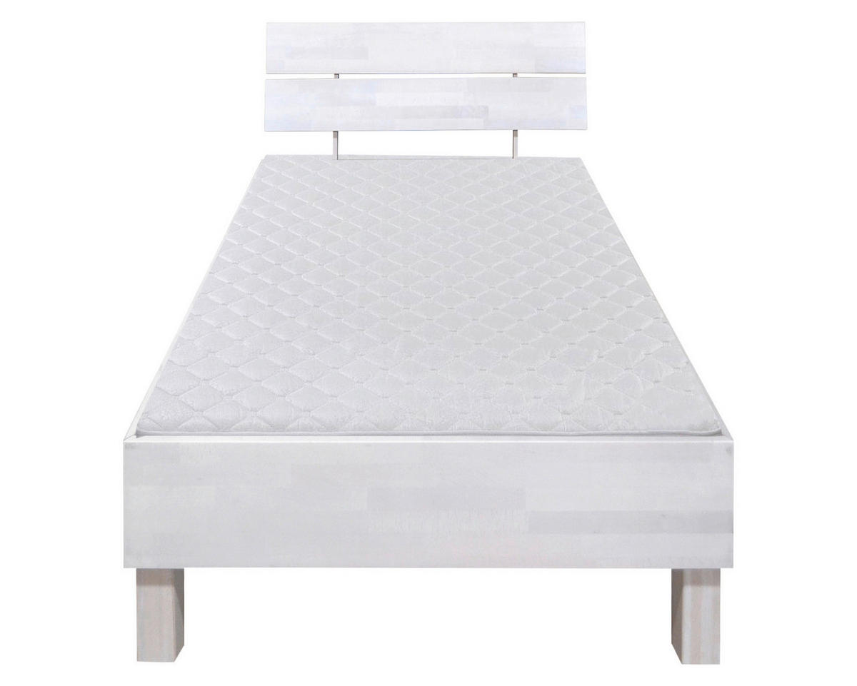 BETT 90/200 cm  in Weiss   - Weiss, Natur, Holz (90/200cm) - Carryhome