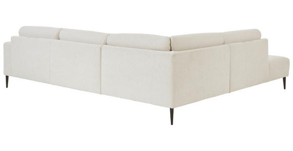 ECKSOFA Dieter Knoll Beige Chenille  - Beige/Schwarz, Design, Textil/Metall (254/303cm) - Dieter Knoll