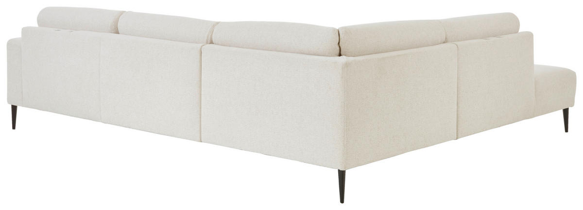 ECKSOFA Dieter Knoll Beige Chenille  - Beige/Schwarz, Design, Textil/Metall (254/303cm) - Dieter Knoll