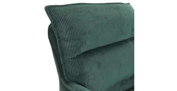 ARMLEHNSTUHL  Stoffauswahl, Sitzfläche 360° drehbar, automatische Rückholfunktion Cord  - Schwarz/Grün, Design, Textil/Metall (60/95/62cm) - Novel