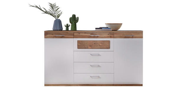 SIDEBOARD 175/99/43 cm - Chromfarben/Eichefarben, KONVENTIONELL, Holzwerkstoff/Metall (175/99/43cm) - Xora