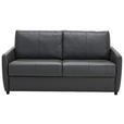 SCHLAFSOFA Kombination Echtleder/Lederlook Lederlook Dunkelgrau - Dunkelgrau/Schwarz, Design, Leder/Textil (184/91/99cm) - Xora