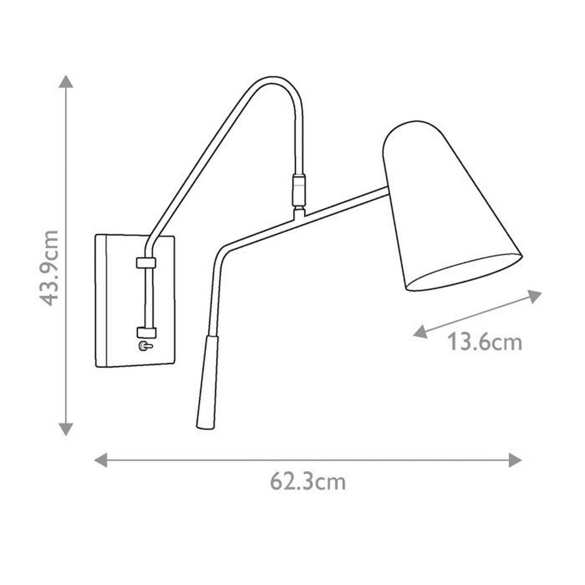 VÄGGLAMPA Simon 13.6/43.9 /62.3 cm   - svart, Design, metall (13.6/43.9 /62.3cm) - Elstead Lighting
