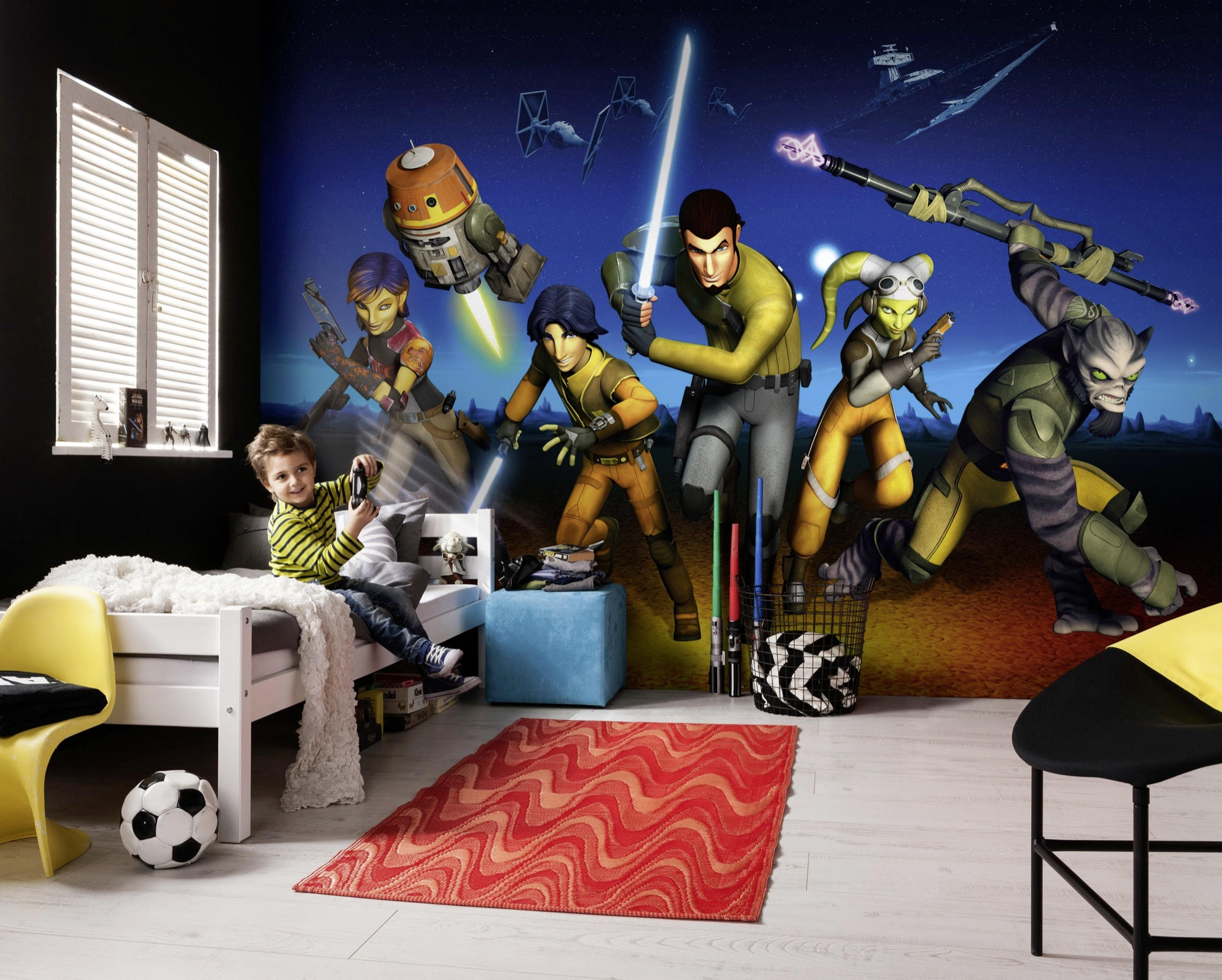 FOTOTAPETE Star Wars  - Blau/Gelb, LIFESTYLE, Papier (368/254cm) - Disney
