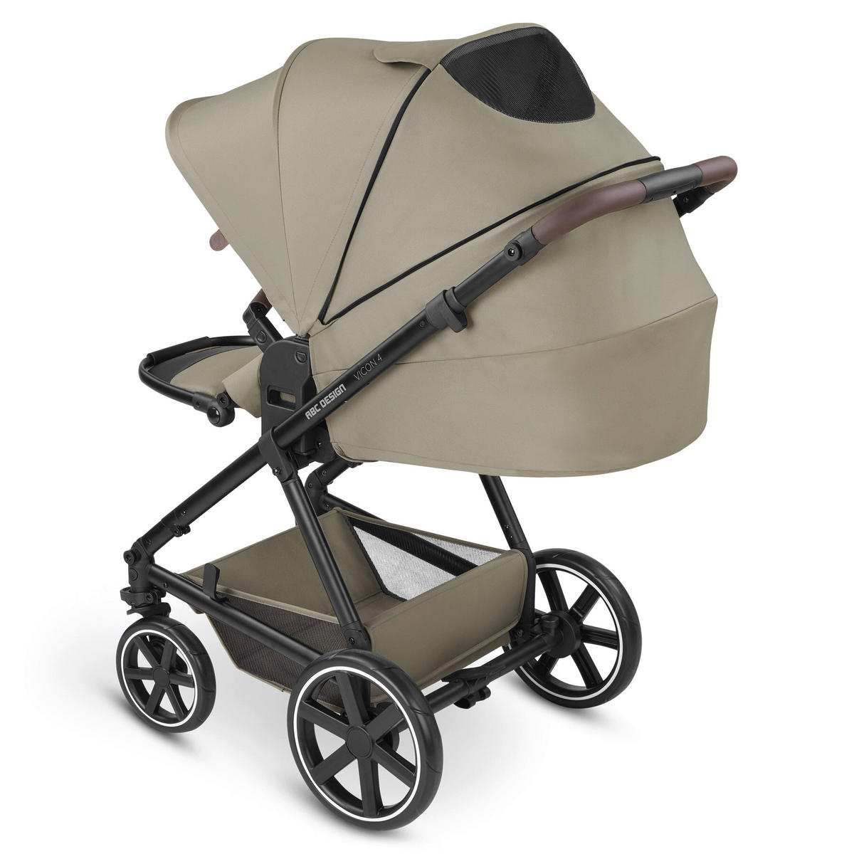 KINDERWAGENSET  Vicon 4  Reed  - Beige/Schwarz, Basics, Textil/Metall (91/61/110cm) - ABC Design