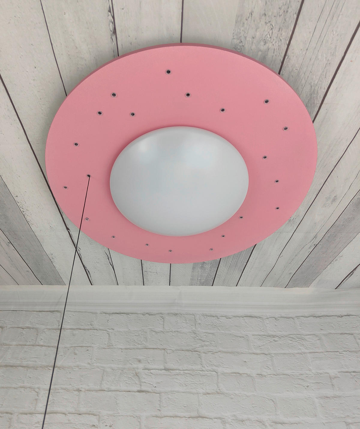 KINDERDECKENLEUCHTE 54/11 cm   - Rosa/Weiß, Basics, Holzwerkstoff/Kunststoff (54/11cm)