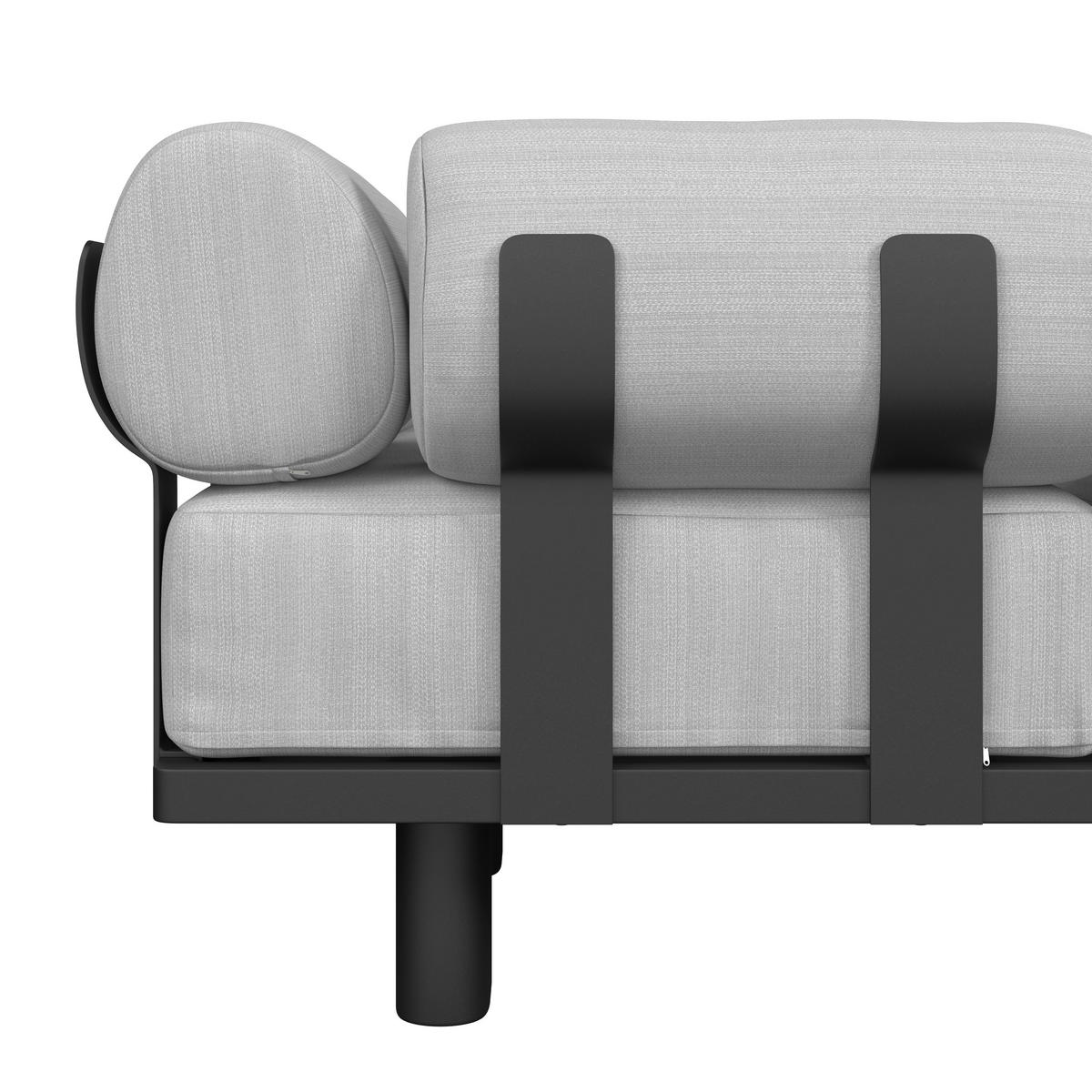 BAŠTENSKA GARNITURA 4 dela  - tamnosiva/siva, Moderno, metal/tekstil - Bessagi Garden