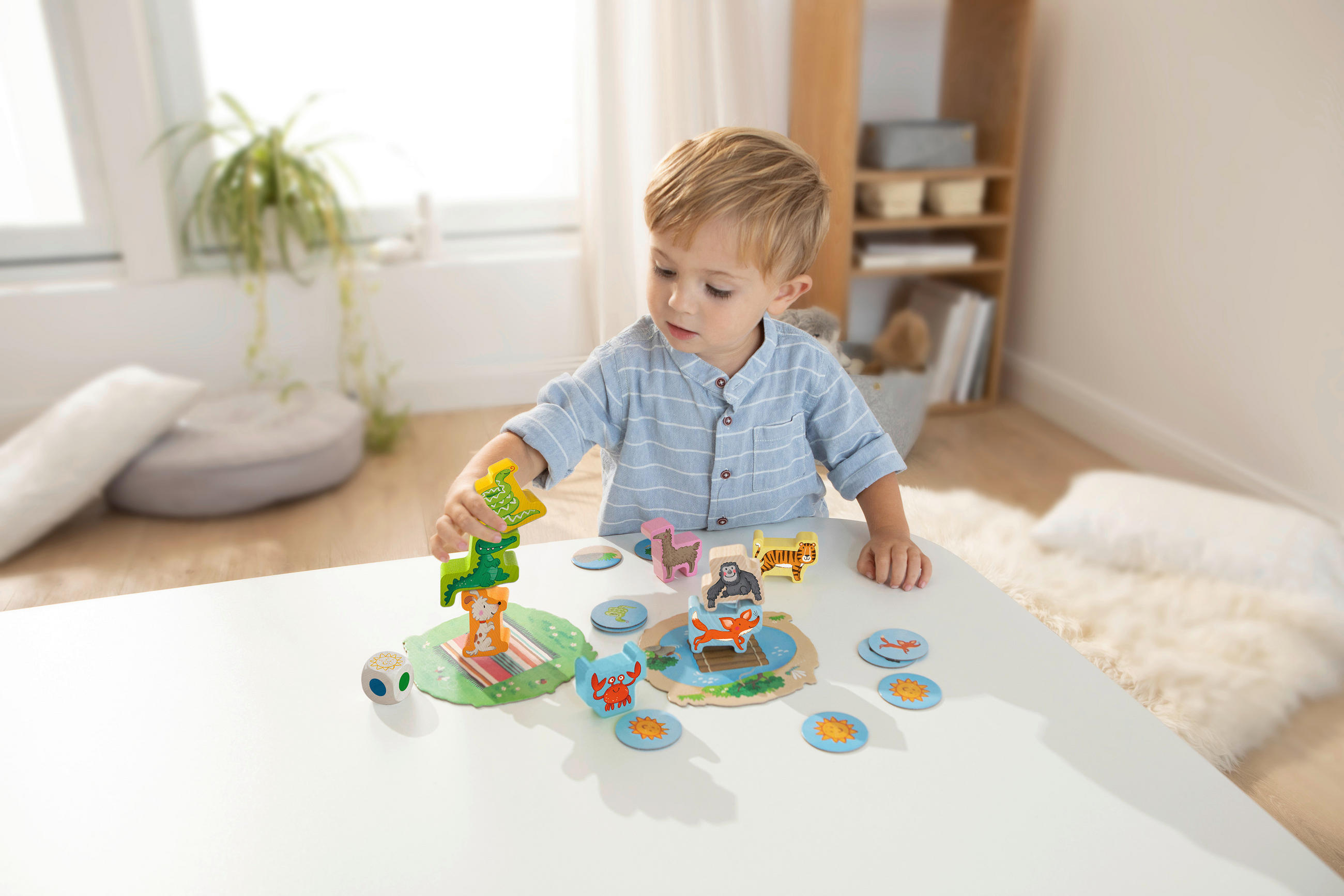 LERNSPIEL Meine ersten Spiele - Tier auf Tier Junior  - Multicolor, Basics, Naturmaterialien/Holz - Haba