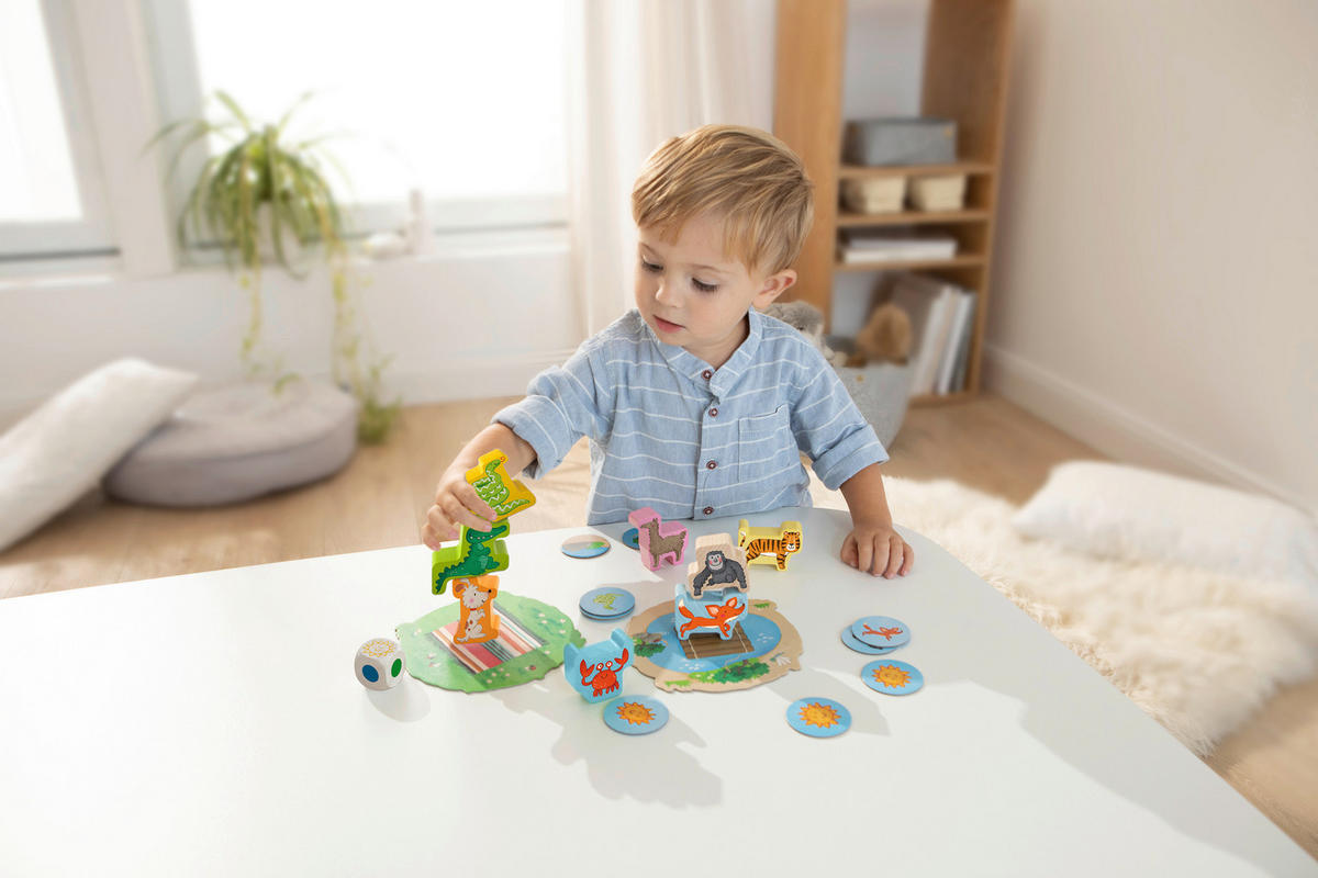 LERNSPIEL Meine ersten Spiele - Tier auf Tier Junior  - Multicolor, Basics, Naturmaterialien/Holz - Haba