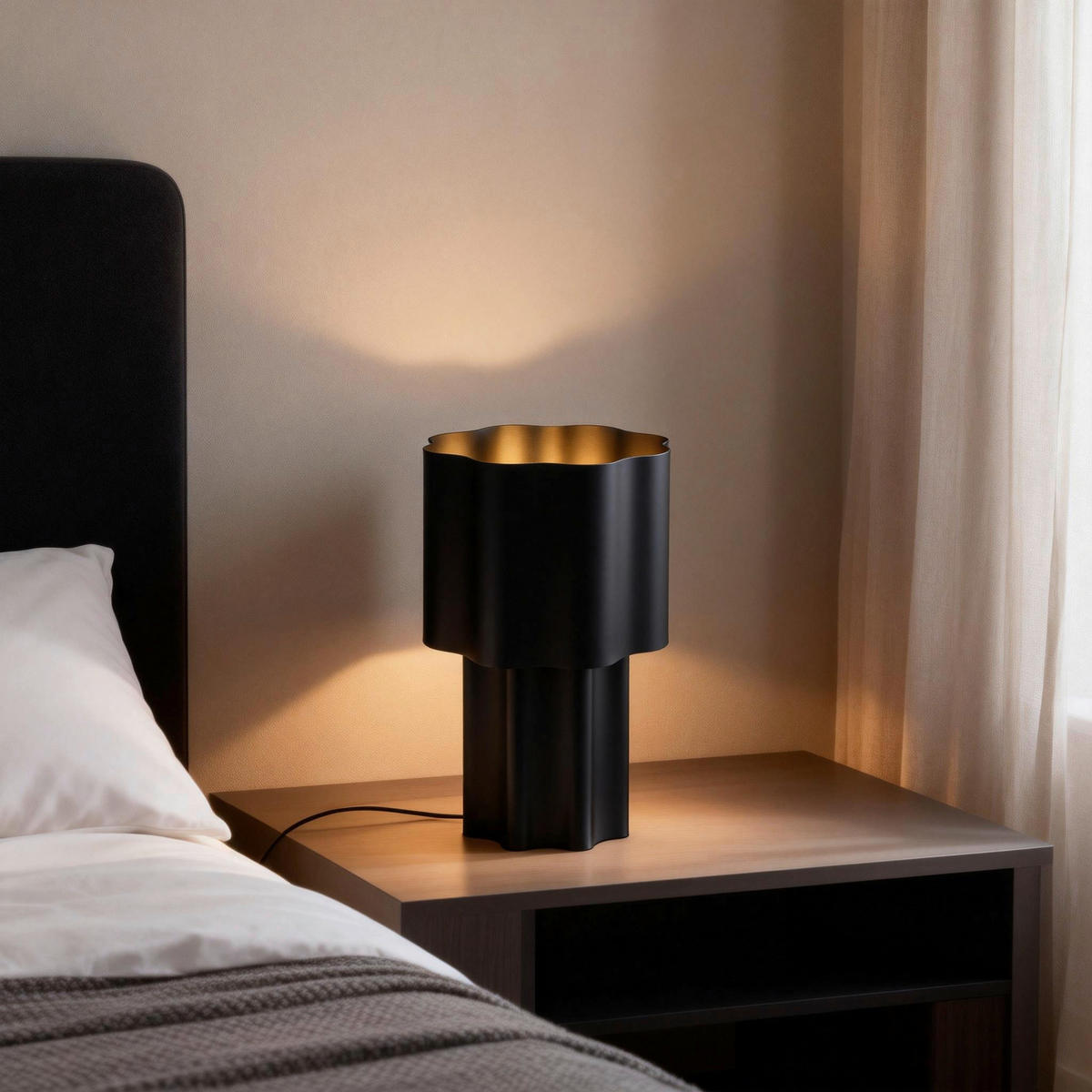 TISCHLEUCHTE - Schwarz, Trend, Metall (23/36cm) - Collet's Monde