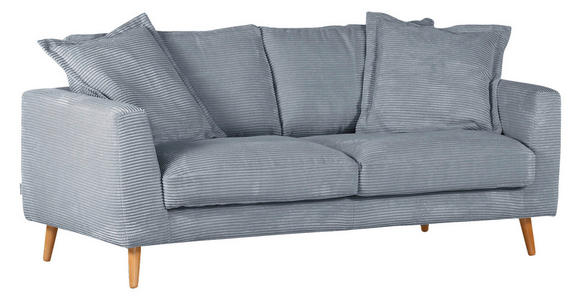 2,5-SITZER Amaro Cord Hellblau  - Naturfarben/Hellblau, ROMANTIK / LANDHAUS, Holz/Textil (195/69/100cm) - Landscape