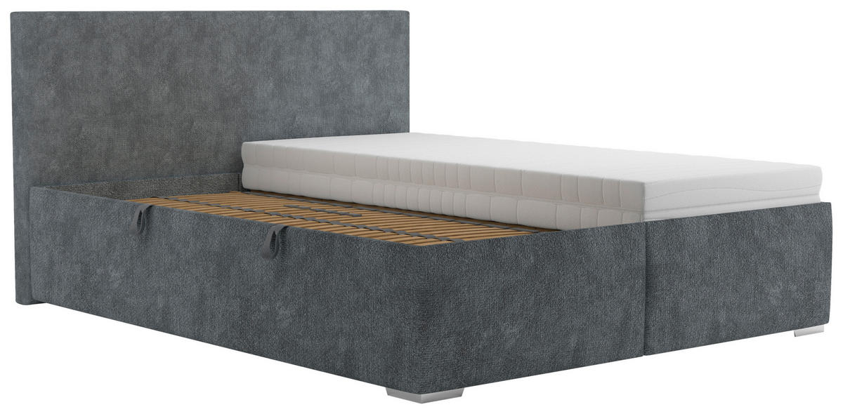 KÁRPITOZOTT ÁGY 160/200 cm  szürke  - szürke, Basics, textil/fa (160/200cm) - Cantus