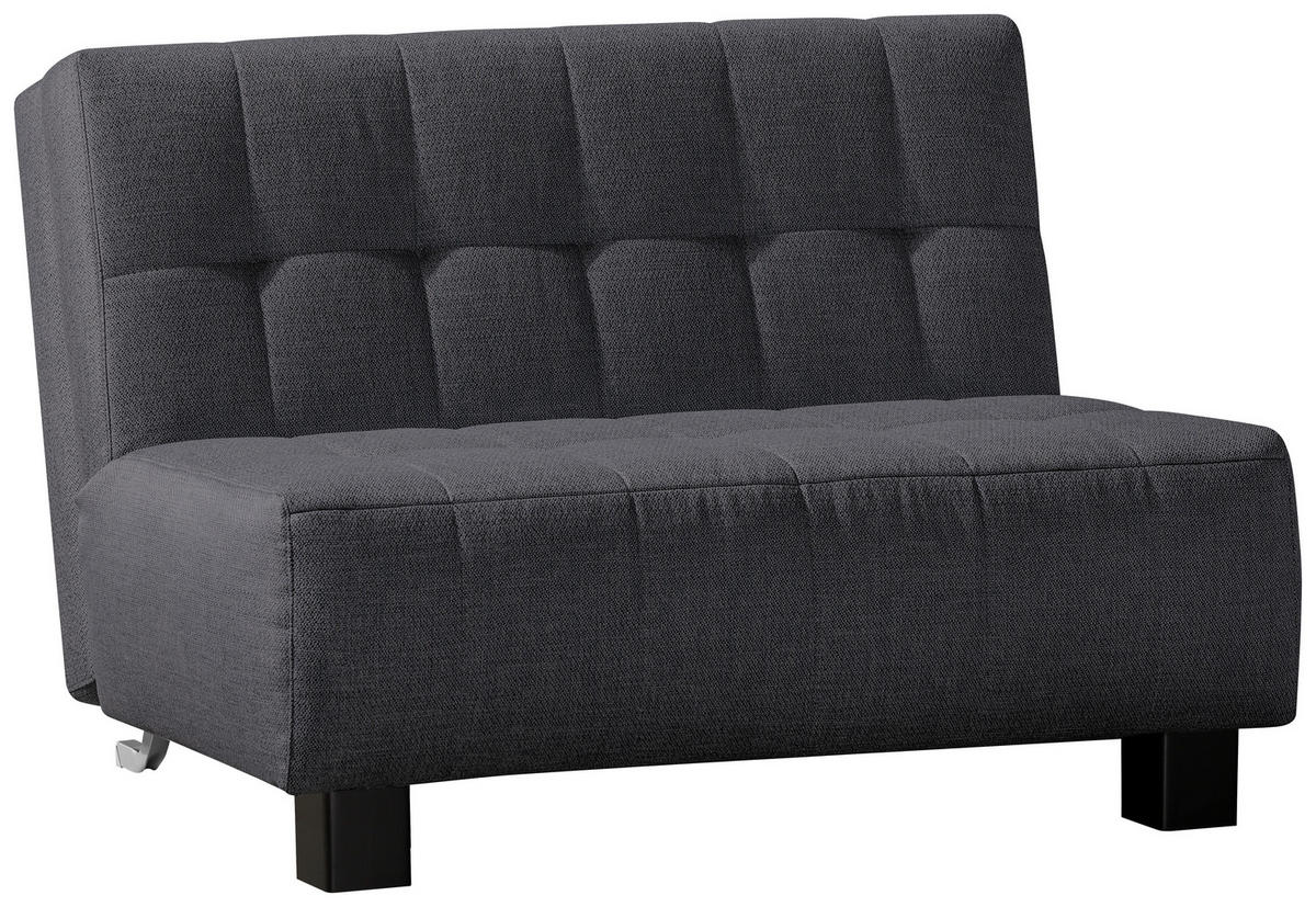 SCHLAFSOFA  in Grau  - Schwarz/Grau, Design, Textil/Metall (125/92/102cm) - Novel