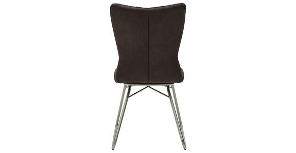 STUHL in Metall, Textil Edelstahlfarben, Dunkelbraun - Edelstahlfarben/Dunkelbraun, Design, Textil/Metall (47/96/63,5cm) - Dieter Knoll