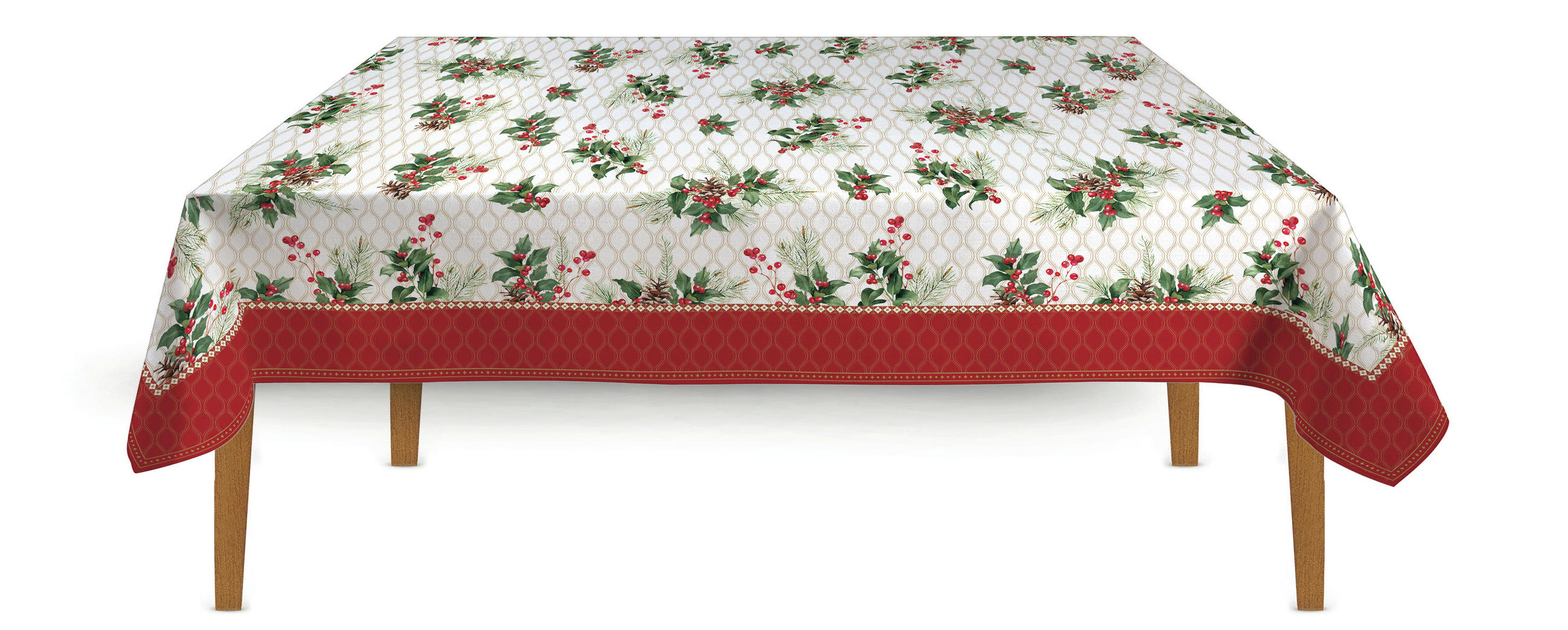 TISCHDECKE Christmas Berries 250/145 cm  - Smaragdgrün/Rot, Basics, Textil (250/145cm) - POZZI AND EASY LIFE