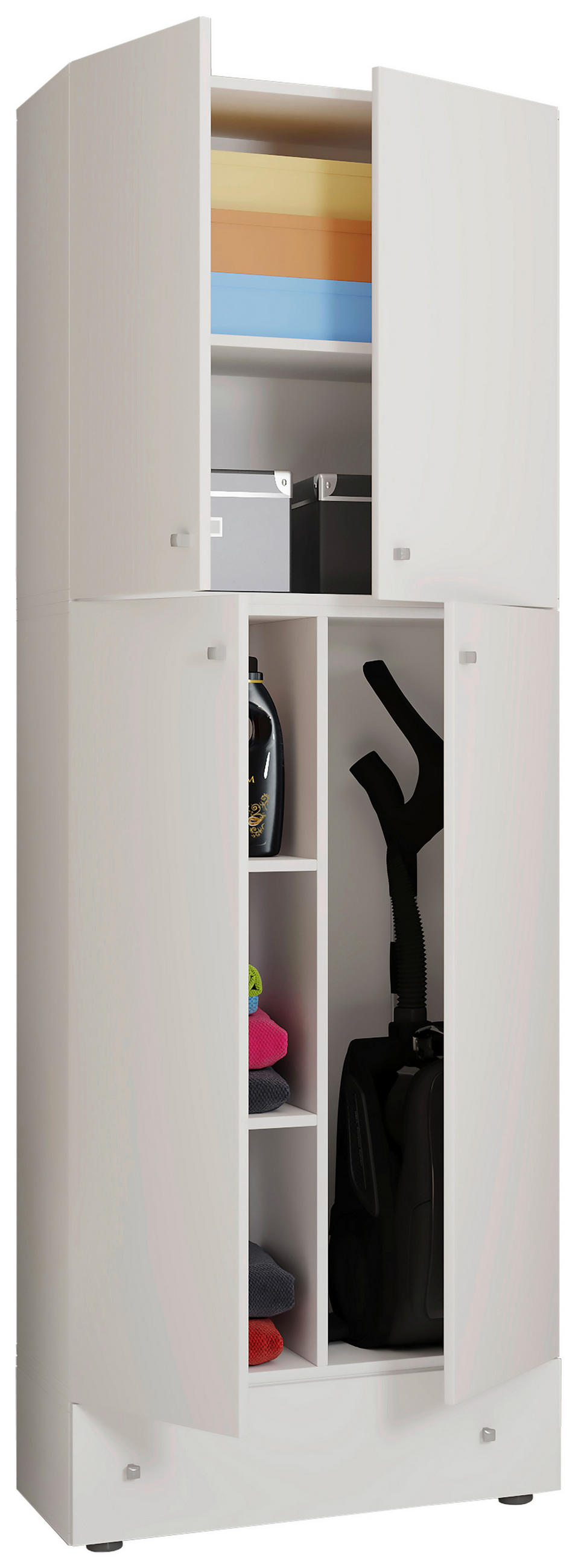 MEHRZWECKSCHRANK 70/200/39 cm  - Weiss/Schwarz, Modern, Holzwerkstoff/Kunststoff (70/200/39cm) - MID.YOU