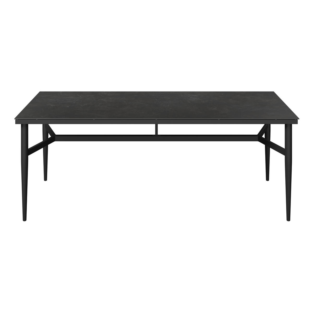 GARTENTISCH Metall, Stein Anthrazit, Dunkelgrau rechteckig  - Dunkelgrau/Anthrazit, MODERN, Stein/Metall (200/90/73cm) - Amatio