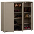 SCHUHSCHRANK  in 109,2/99,1/34,9 cm  - Taupe/Grau, MODERN, Holzwerkstoff/Kunststoff (109,2/99,1/34,9cm) - Carryhome
