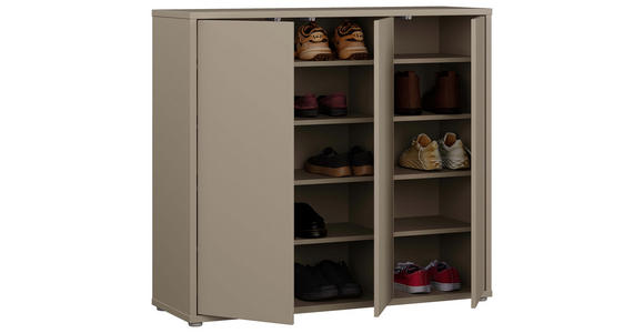 SCHUHSCHRANK  in 109,2/99,1/34,9 cm  - Taupe/Grau, MODERN, Holzwerkstoff/Kunststoff (109,2/99,1/34,9cm) - Carryhome