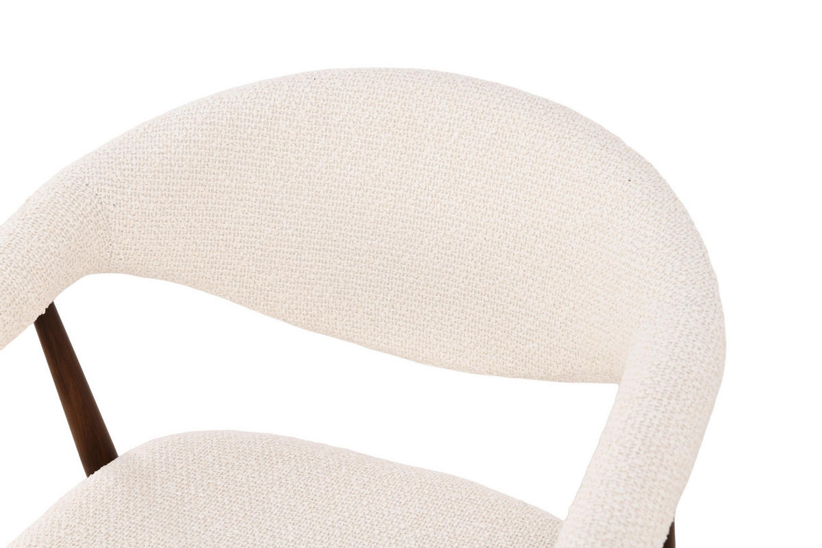 ARMLEHNSTUHL  Stoffauswahl Bouclé  Creme, Walnussfarben  - Walnussfarben/Creme, Design, Textil/Metall (58/78/60cm) - Lomoco