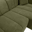 ECKSOFA Dunkelgrün Cord Zierkissen, Rücken echt  - Dunkelgrün/Schwarz, KONVENTIONELL, Kunststoff/Textil (250/162cm) - Carryhome
