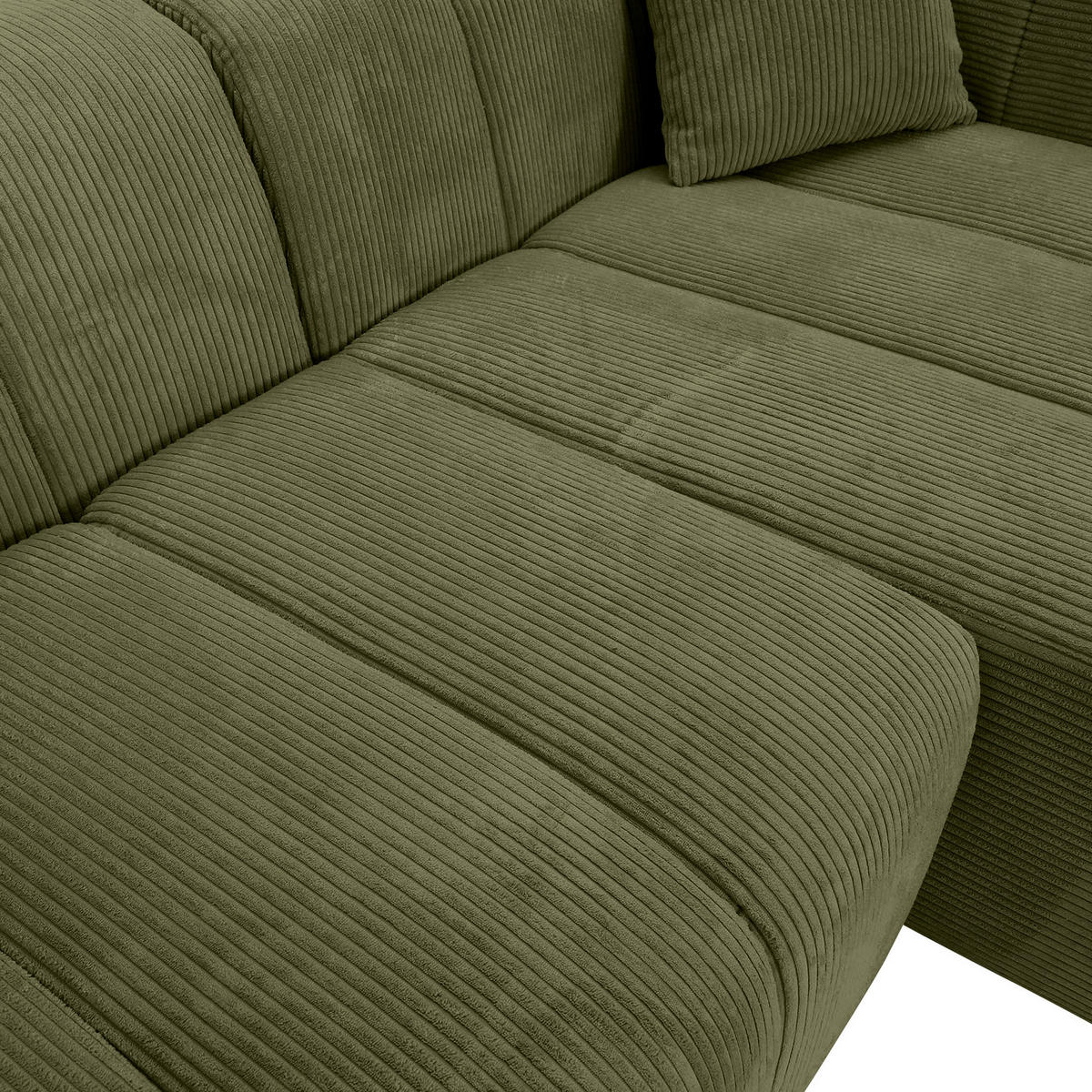 ECKSOFA Dunkelgrün Cord Zierkissen, Rücken echt  - Dunkelgrün/Schwarz, KONVENTIONELL, Kunststoff/Textil (250/162cm) - Carryhome