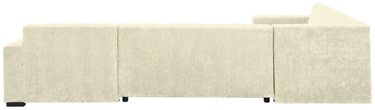 WOHNLANDSCHAFT Creme Chenille  - Creme/Schwarz, KONVENTIONELL, Kunststoff/Textil (183/311/140cm) - Ti'me