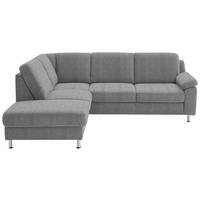 ECKSOFA in Webstoff Hellgrau  - Hellgrau/Alufarben, Konventionell, Textil/Metall (200/241cm) - Beldomo System