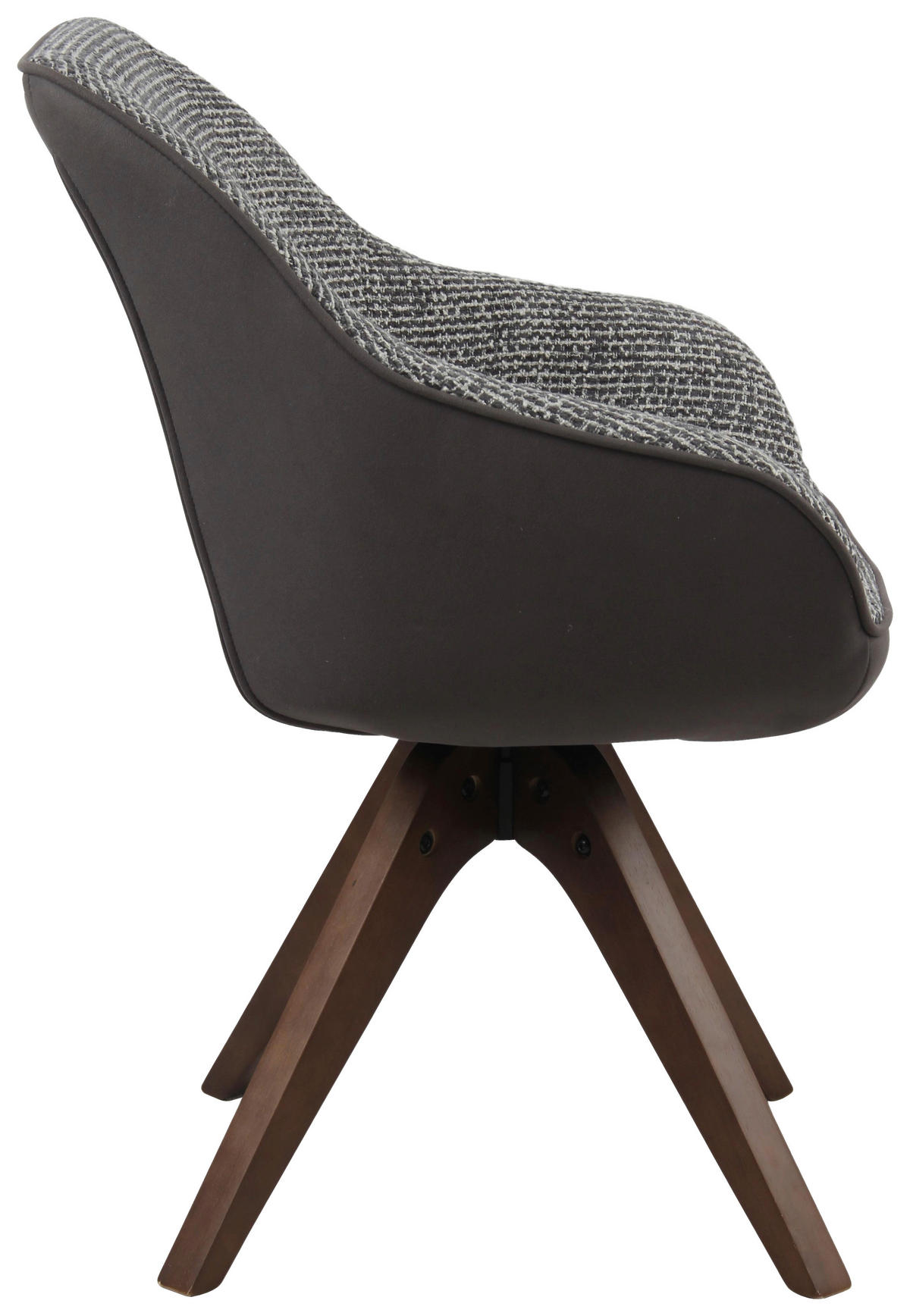 ARMLEHNSTUHL  Sitzfläche 360° drehbar Webstoff, Bouclé  Dunkelgrau, Dunkelbraun  - Dunkelgrau/Eichefarben, MODERN, Holz/Textil (58/84/55cm) - Livetastic