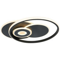 DECKENLEUCHTE 50/42,5/6,5 cm   - Chromfarben/Schwarz, Trend, Kunststoff/Metall (50/42,5/6,5cm) - Novel