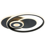 DECKENLEUCHTE    50/42,5/6,5 cm  - Chromfarben/Schwarz, Trend, Kunststoff/Metall (50/42,5/6,5cm) - Novel