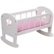 PUPPENBETT - Pink/Weiß, Basics, Holz/Textil (48,7/30/33cm) - My Baby Lou