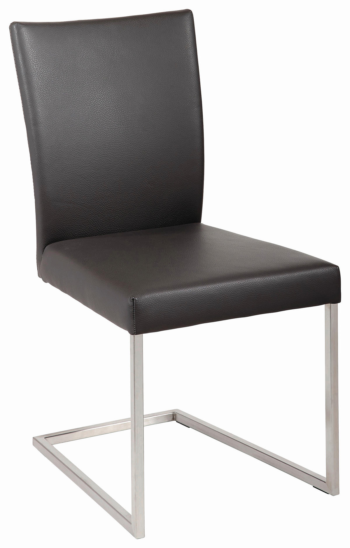 SCHWINGSTUHL  in Edelstahl Echtleder pigmentiert  - Edelstahlfarben/Grau, Design, Leder/Metall (48/90.5/63cm) - Bert Plantagie